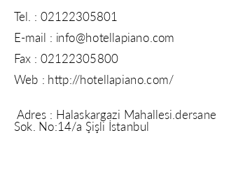 Hotel La Piano iletiim bilgileri